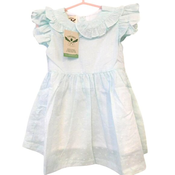 NWT The Oaks Apparel 18 Months 18M Light Green Mint Summer Dress Lined Ruffle - Picture 1 of 5